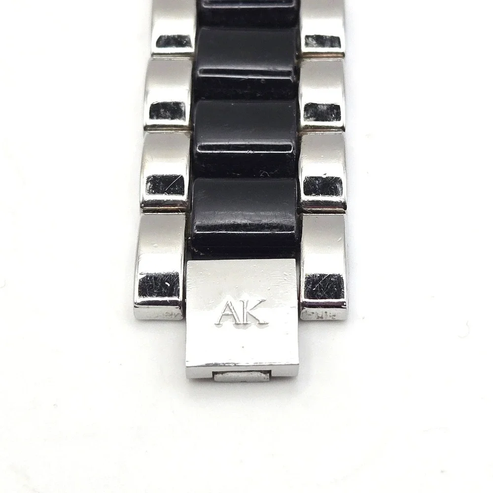 Anne Klein‎ Women's AK Stainless Steel Black Dial Swarovski Crystal Accent Watch